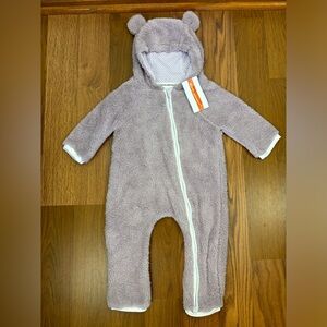 Baby Bear NEW Hood Winter Coat Onsie Jacket Winter‎ Sherpa Warm Zip  12-18 Month
